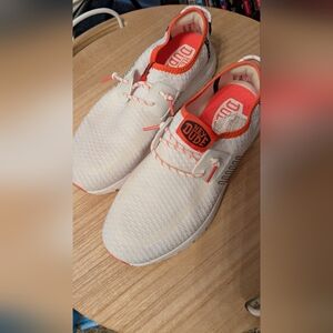 Hey Dude Sirocco Pink And White Slip Ons